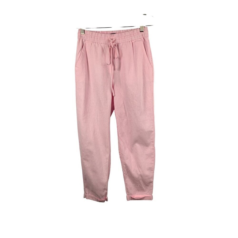 J.Crew Womens Pink Linen Drawstring Pants Size O
